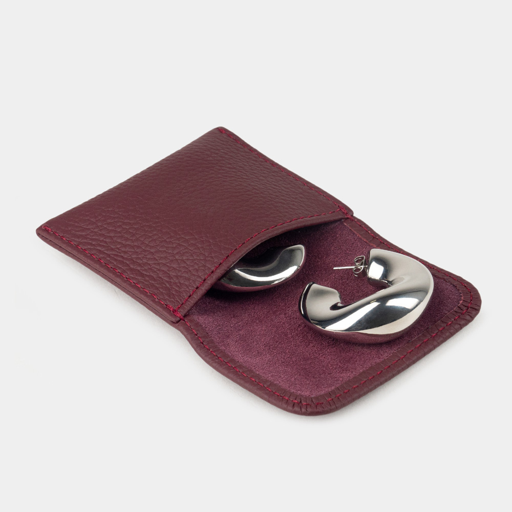 Кофр для украшений Small из кожи теленка, бордового цвета