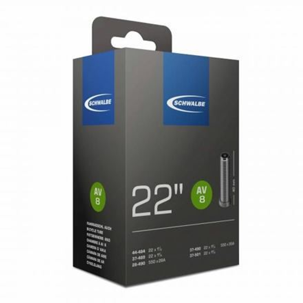 Камера 22" авто 05-10417310 AV8 22х1 3/8-1 1/2 (28/44-484/501) IB AGV 40mm SCHWALBE