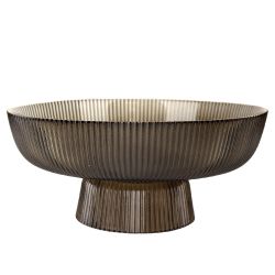 Блюдо на ножке "Frost stripe" (серое) d=25,7 см h=11,5см (стекло) (транспортная упаковка)