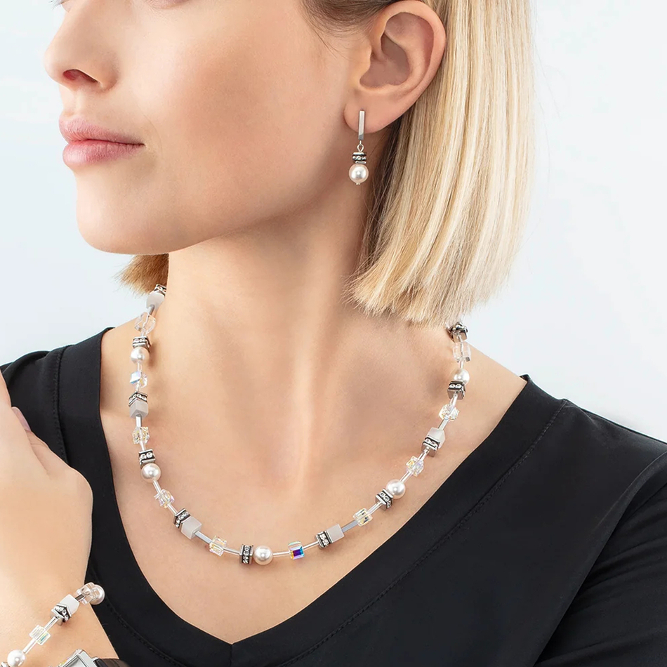 Серьги Coeur de Lion White-Silver 4081/21-1417