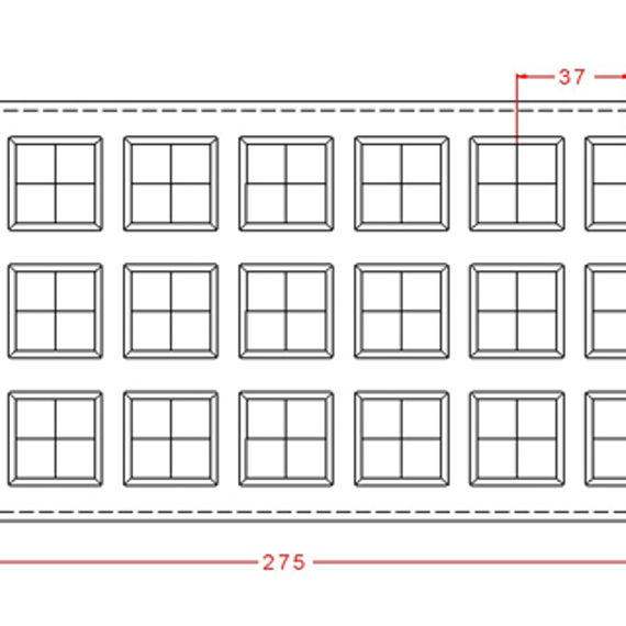 68 | Форма &quot;Квадрат разноуровневый&quot; (275*135 мм)