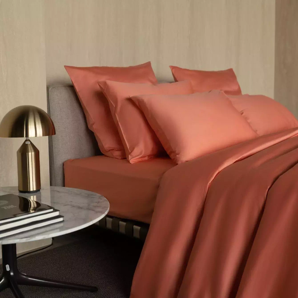 Простыня на резинке 160x200x35 Mollen розово-коралловая