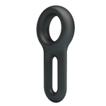 Черное эрекционное кольцо Oniel с петлёй для мошонки (Цвет: черный)