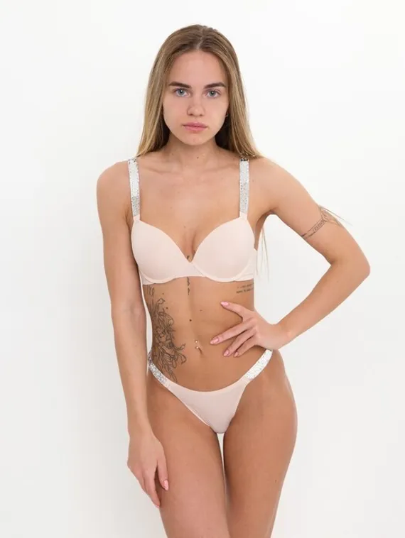 Комплект женский (топ/трусы), цвет бежевый МИКС, размер 80В