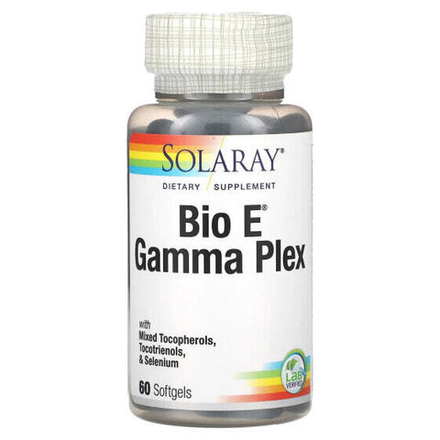 Витамин Е Solaray, Bio E Gamma Plex, 60 мягких таблеток