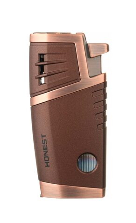 Зажигалка сигарная Honest, двойное пламя, с пробойником, бронза 754-Bronze