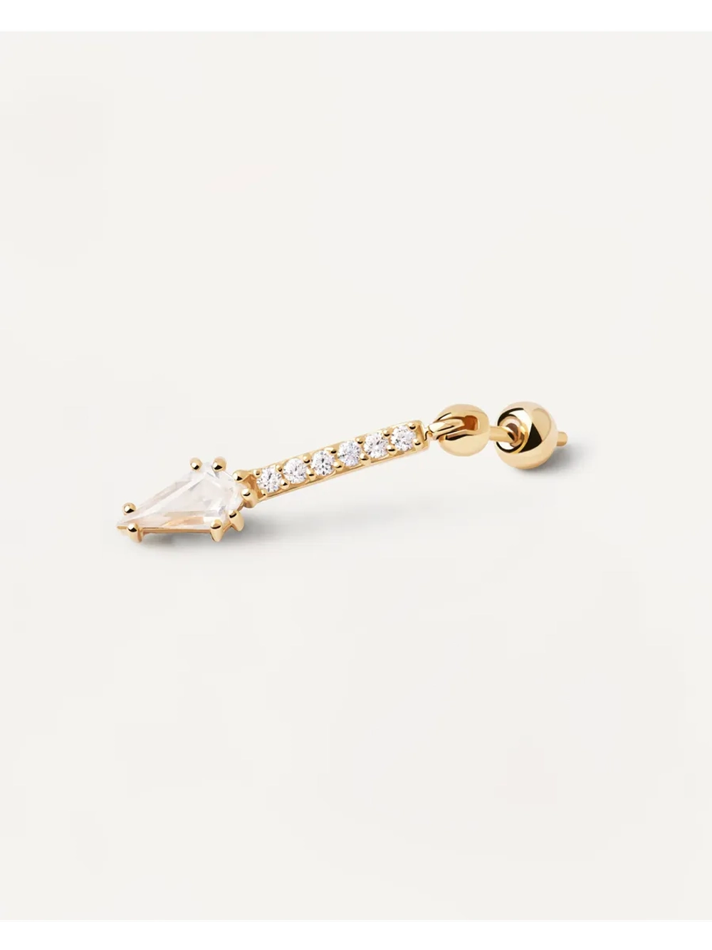 Одиночная серьга Super Vero серебро 925 пробы покрытое золотом