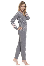 Пижама с длинными рукавами и узором в виде ласточек (Размер: M) (Цвет: серый)