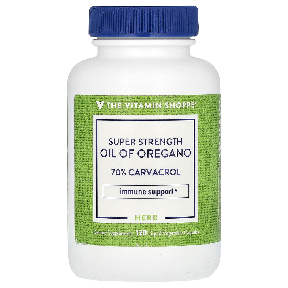 The Vitamin Shoppe, Суперсильное масло орегано, 120 жидких растительных капсул (45 мг в каждой капсуле)
