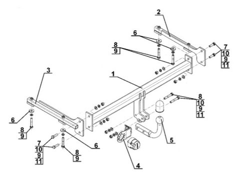 Фаркоп на Honda Civic седан (кроме Hybrid) 2006-2011 (паспорт и сертификат в комплекте)(без электрики) Steinhof.H-040