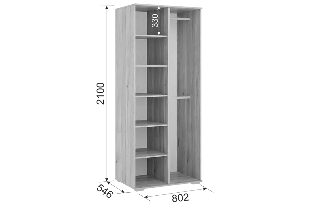 Лайк Шкаф двухдверный 03.01