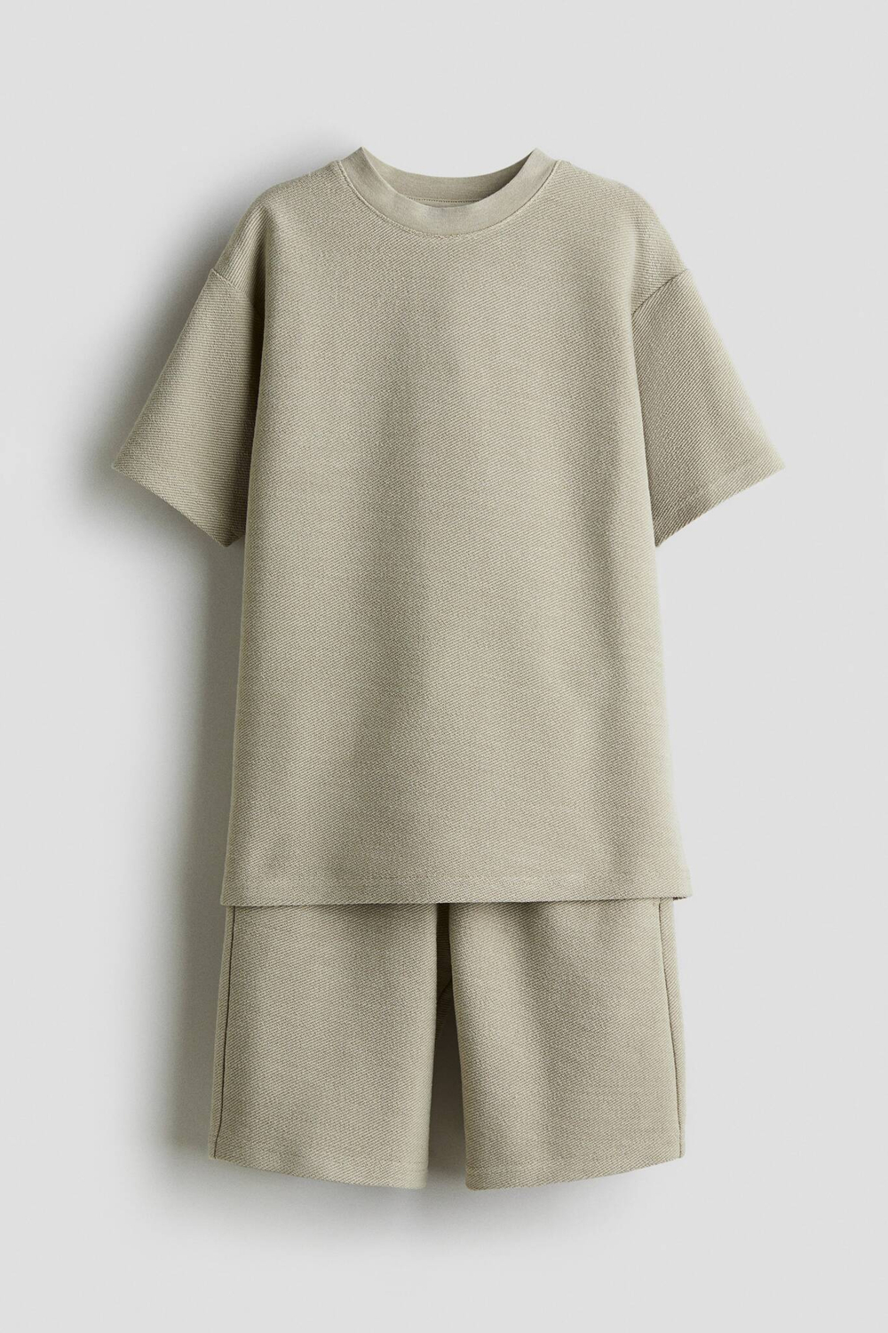 H&M Комплект из футболки и шорт, бежевый