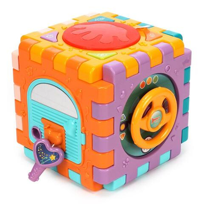 Развивающая игрушка Куб логический "Elefantino", на бат.10 функций: муз. 20,5х20,5х20,5см, коробка