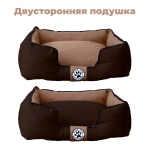 Лежанка для собак размер M двусторонняя разборная шоколадная Царь-лежанка Lapalandia