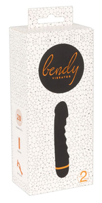 Чёрный вибратор с ребрами Bendy Ripple - 16,5 см.