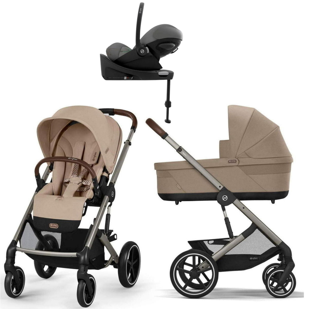 Коляска Cybex Balios S Lux TPE complete Cloud G Lava Grey Plus Base G 4 в 1 Almond Beige с дождевиками