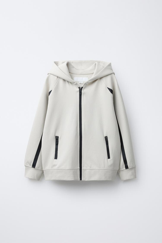 ZARA СПОРТИВНАЯ КУРТКА, ЭКРЮ