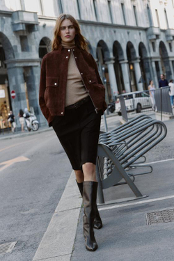 ZARА ДЛИННЫЕ БЕРМУДЫ С РЕМНЕМ, ЧЕРНЫЙ