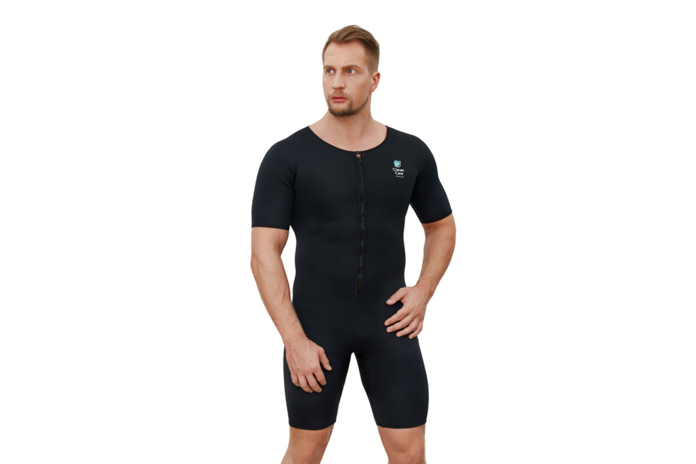 Костюм-сауна для похудения CleverCare мужской, размер XL, с рукавами, материал неопрен, цвет черный