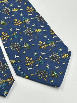 Галстук синий Salvatore Ferragamo