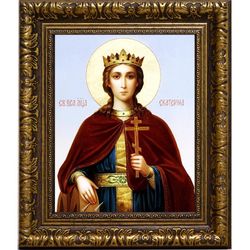 Екатерина Александрийская Святая великомученица. Икона на холсте.