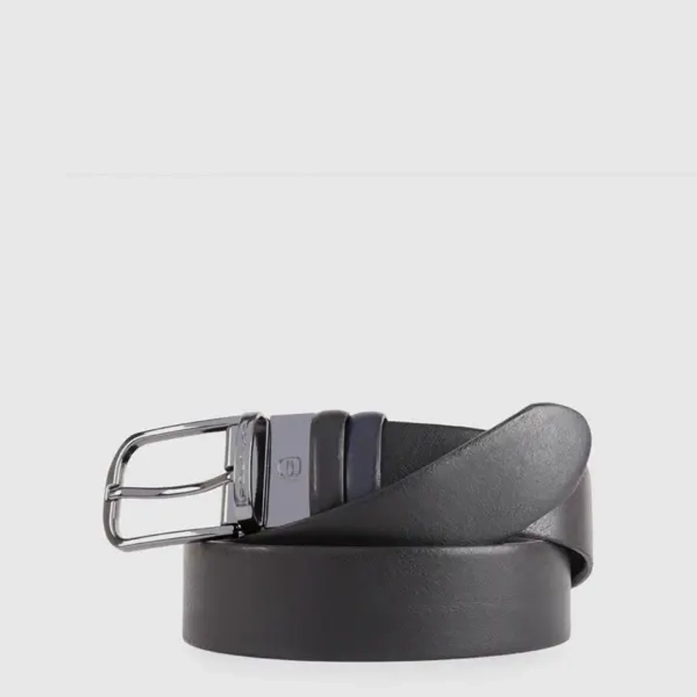 Ремень двусторонний кожаный Piquadro Black Square/Black-night blue