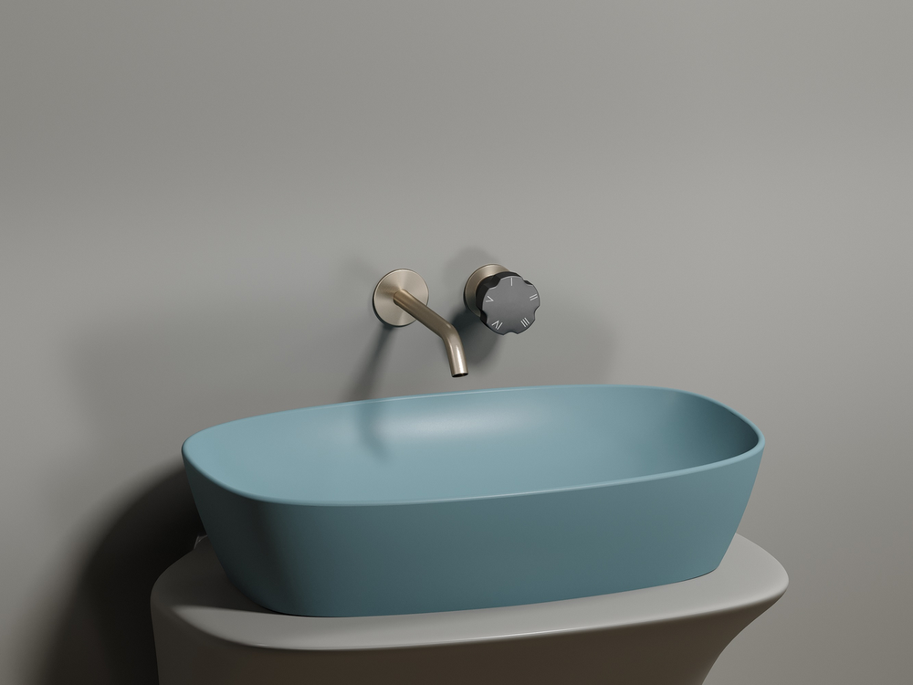 Умывальник чаша накладная овальная (цвет Зеленый Матовый) Element 610x385x140мм