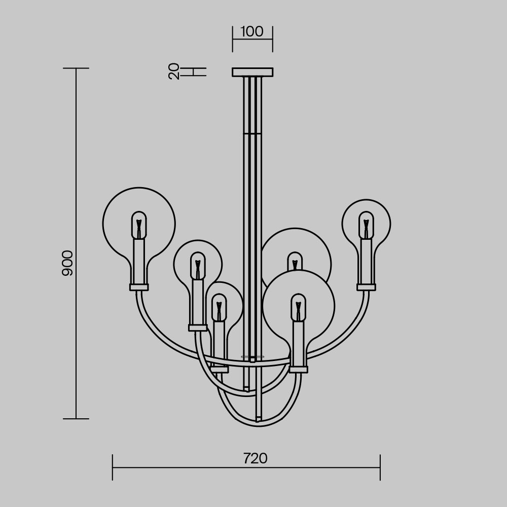 Люстра на штанге Maytoni Status MOD333PL-06B