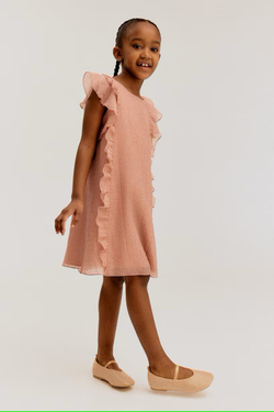 H&M Платье с оборками, пыльно-розовый