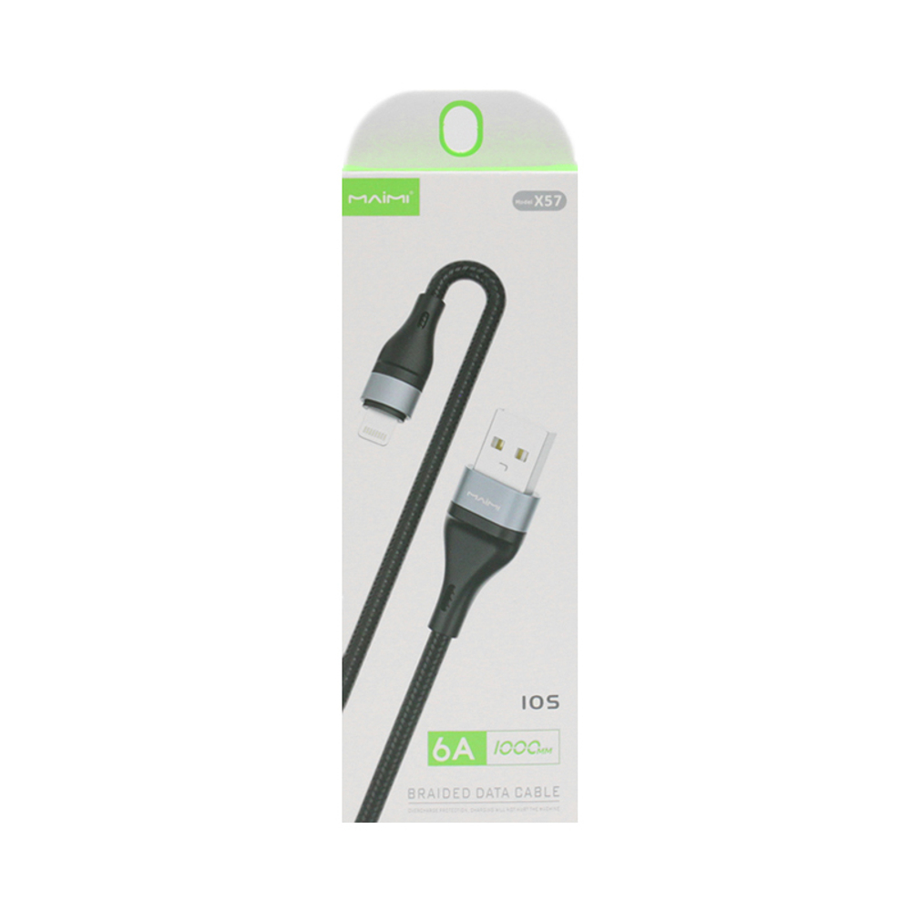 Кабель USB - Lightning MAIMI X57 (черный) 1м