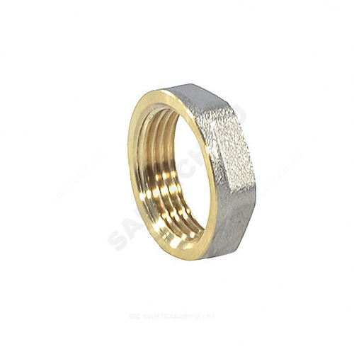 Контргайка латунь никель реборда Ду 32 (1 1/4") ВР Aquasfera 9034-04