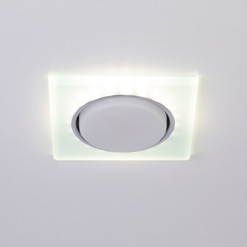 Встраиваемый светильник со светодиодной подсветкой ЭРА DK LD50 FR GX53 белый матовый