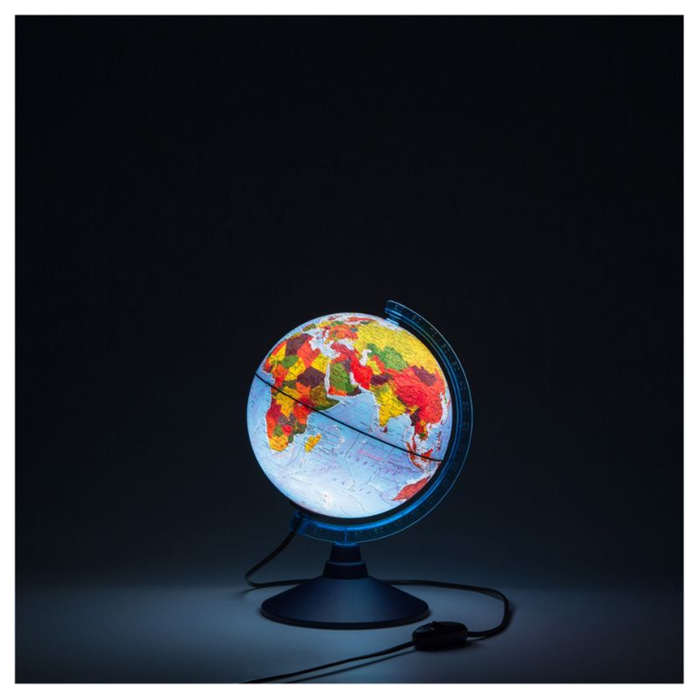 Глобус физико-политический Globen, 21 см, c подсветкой  на круглой подставке