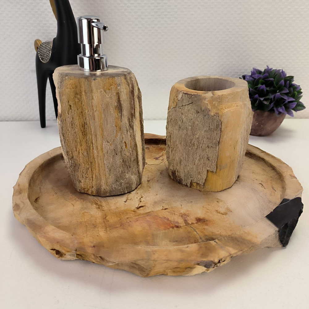 Набор из окаменелого дерева 3 предм Fossil Set NF-63080 поднос 29см*34см