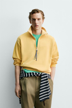ZARA Х AARON LEVINE ТОЛСТОВКА НА МОЛНИИ, ПЕРСИКОВЫЙ