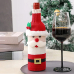 костюм для бутылки вина санта новогодний (красный, белый)