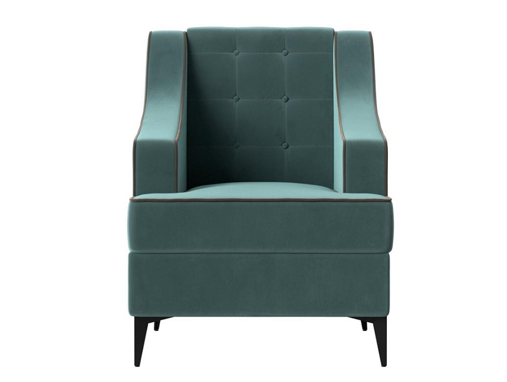 Кресло Марк, Бирюзовый\Коричневый, Велюр, 111866