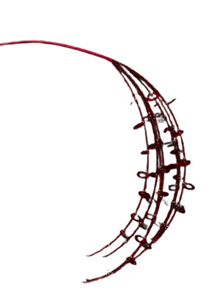 Веточка из бисера с пайетками 10x76см ChristmasDeLuxe красная с золотом