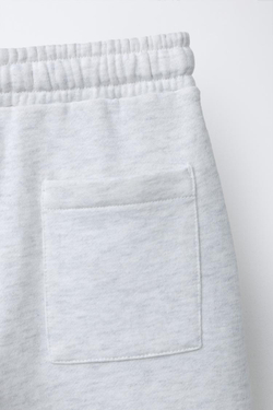 ZARA БРЮКИ BARREL JOGGING, СЕРЫЙ МЕЛАНЖ