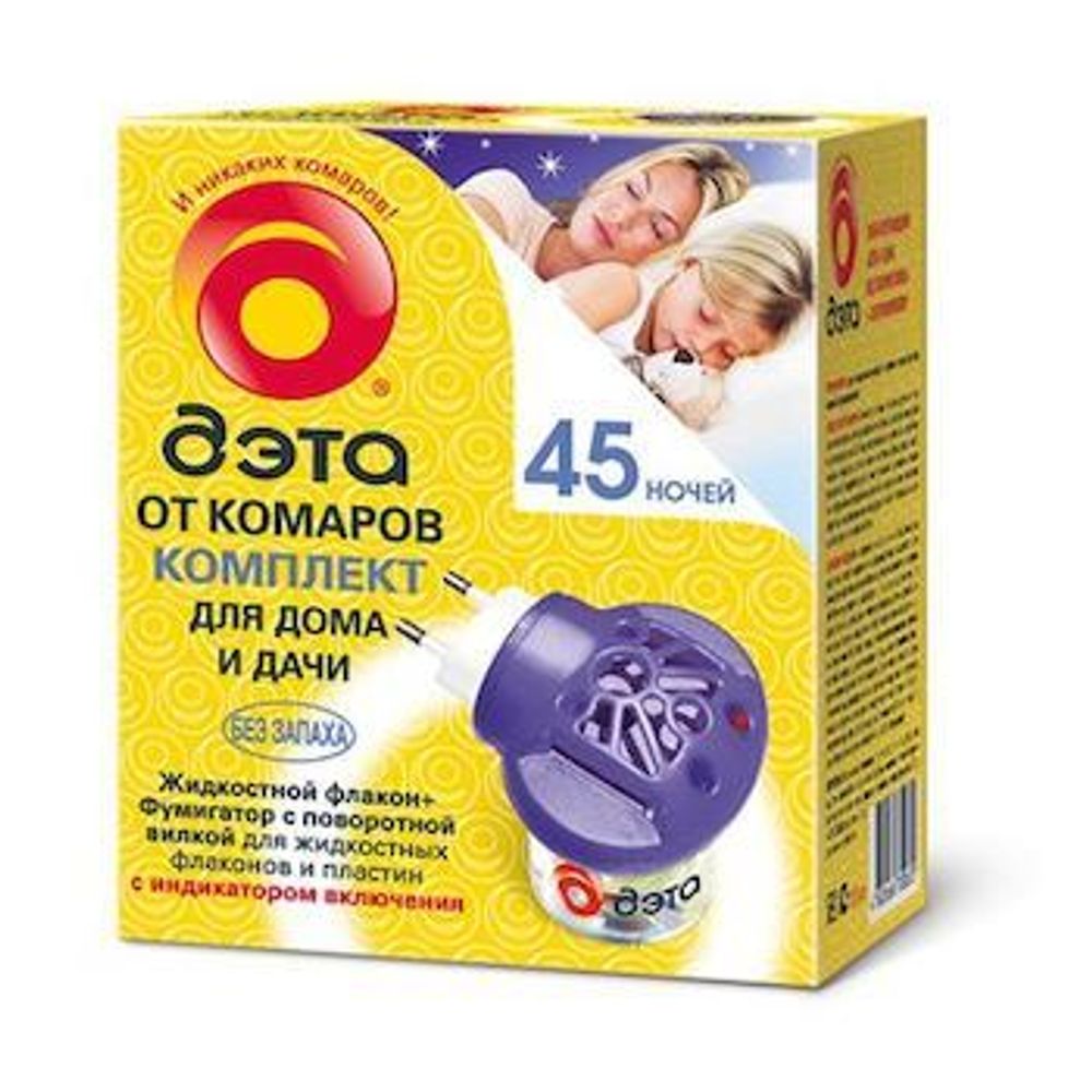 Комплект от комаров ДЭТА (фумигатор + жидк.30мл) 45ночей