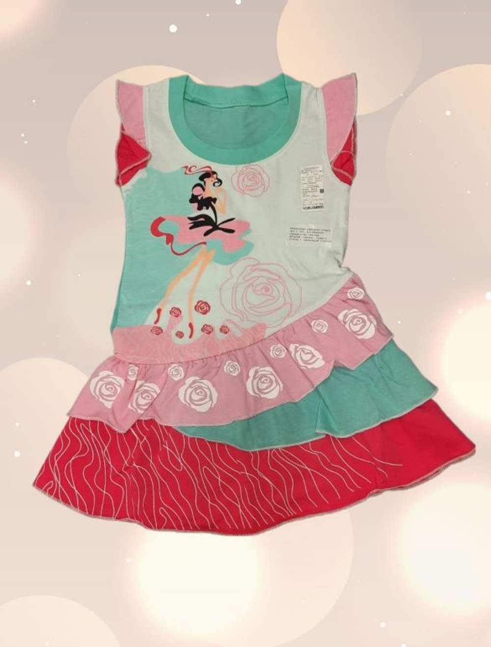 09-19 бирюза, розовый, малиновый платье детское