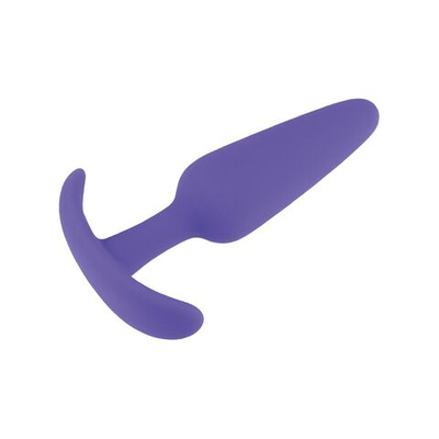 Фиолетовая анальная пробка с ограничителем - 9,5 см. (Цвет: фиолетовый)