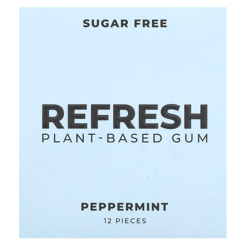 Refresh Gum, растительная жевательная резинка, со вкусом перечной мяты, 12 шт.