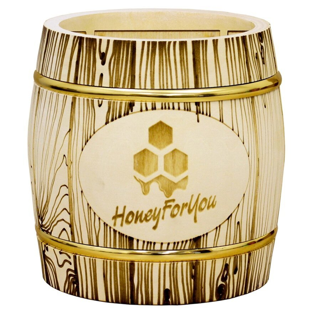 Деревянный бочонок с липовым мёдом HoneyForYou