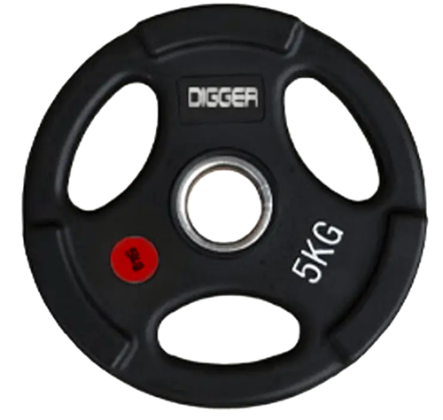Диск олимпийский обрезиненный 3-х хватовый 5кг Hasttings Digger HD51C1C-5