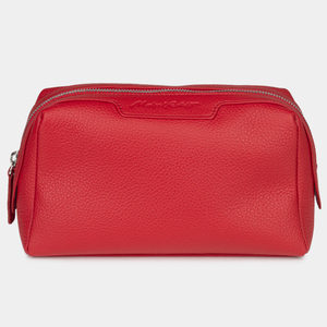 Косметичка кожаная Trapèze красного цвета