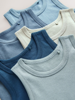 Майка для мальчика Next AA1-096, 5 шт., Синий, Молочный