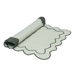 Салфетка под приборы с контрастным кантом зеленого цвета из коллекции Trendy Ruffles, 35х45 см