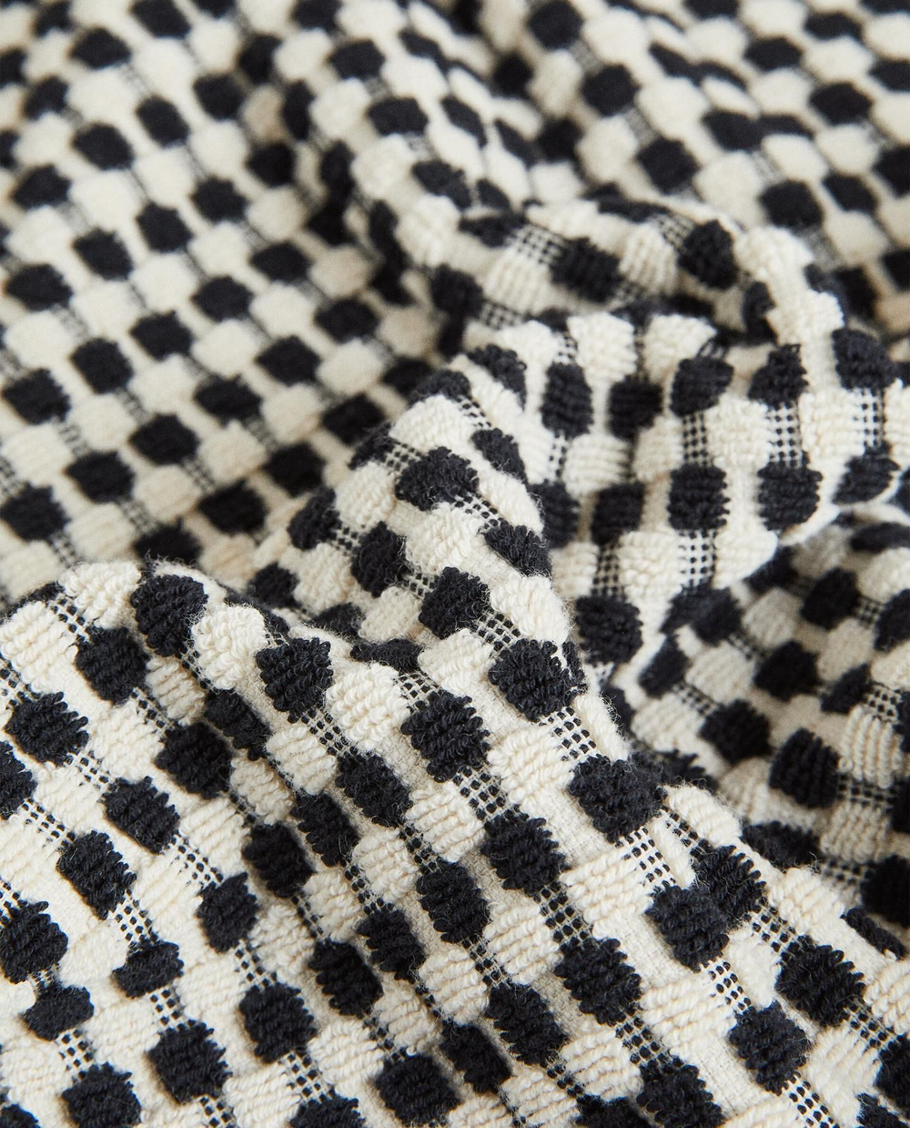 Zara Home - Хлопковое банное полотенце с текстурой, черный, 30х50 см