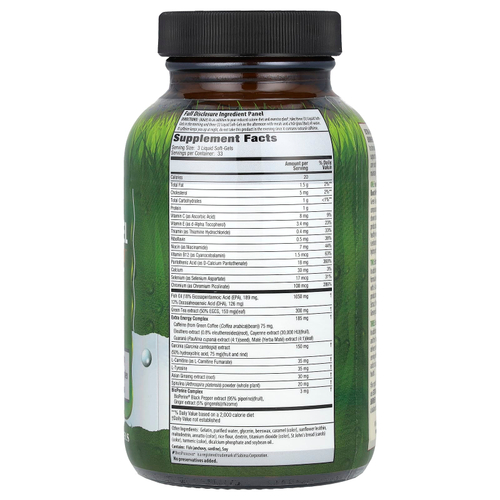 Irwin Naturals, Extra-Energy Thermo-Fuel Max Fat Burner ™, 100 желатиновых капсул